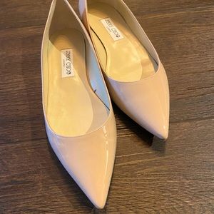 Jimmy Choo Nude patent leather flats